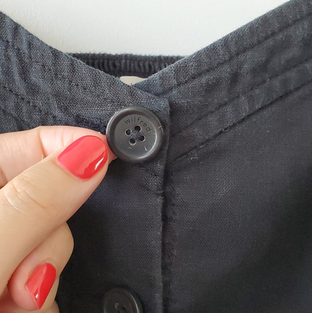 Wilfred Black Linen Button-Up Dress in Size 8 - Picture 4 of 11